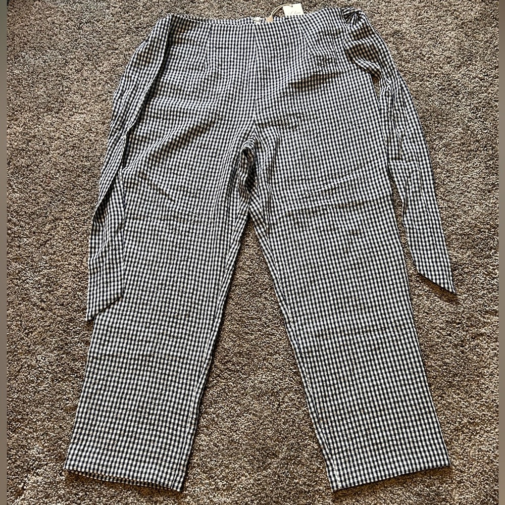 L love gingham pants size Large New With Tags